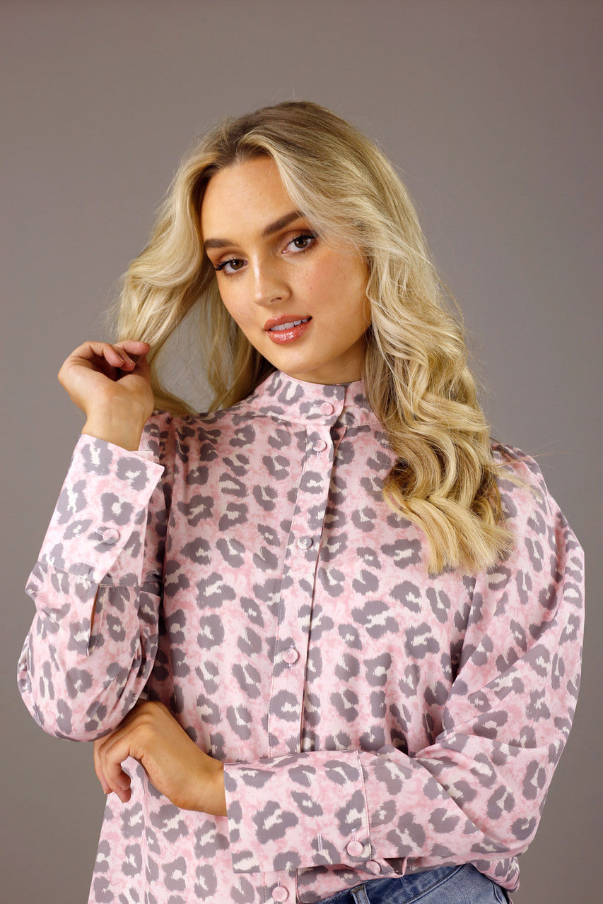 Pink Animal Nano Statement Blouse - SALE