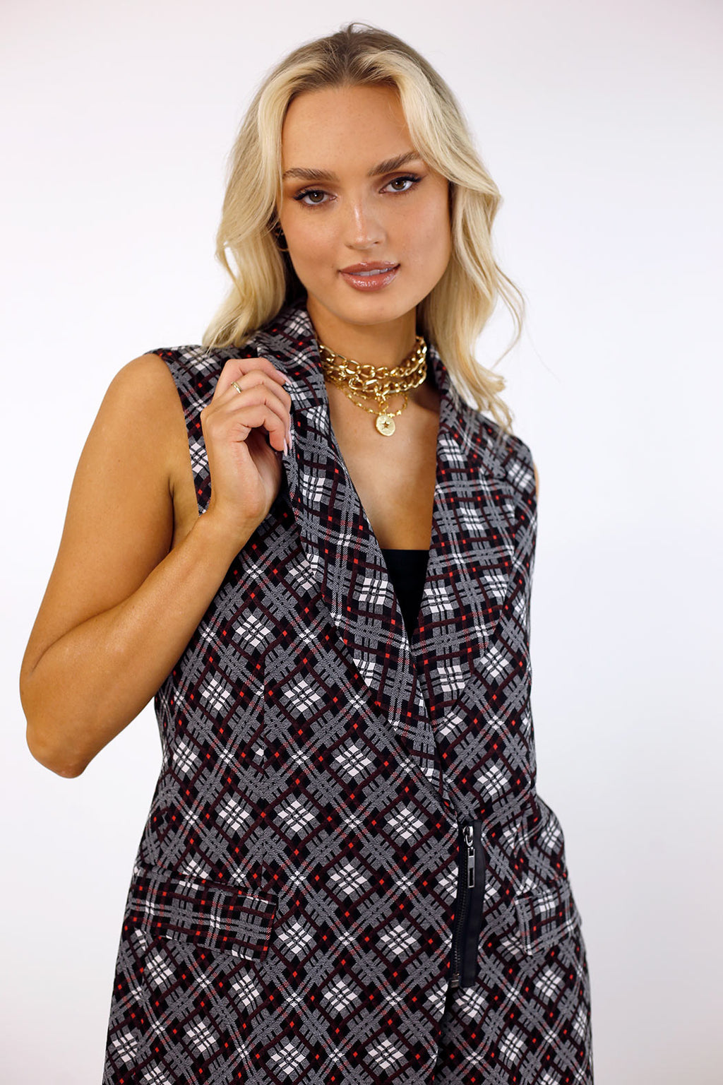 Red Ponte Zippy Vest - FINAL SALE