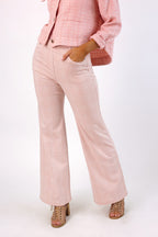 Pink Check Ponte Wide Flare - FINAL SALE
