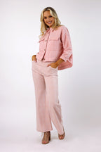 Pink Textured Crop Blazer - SALE