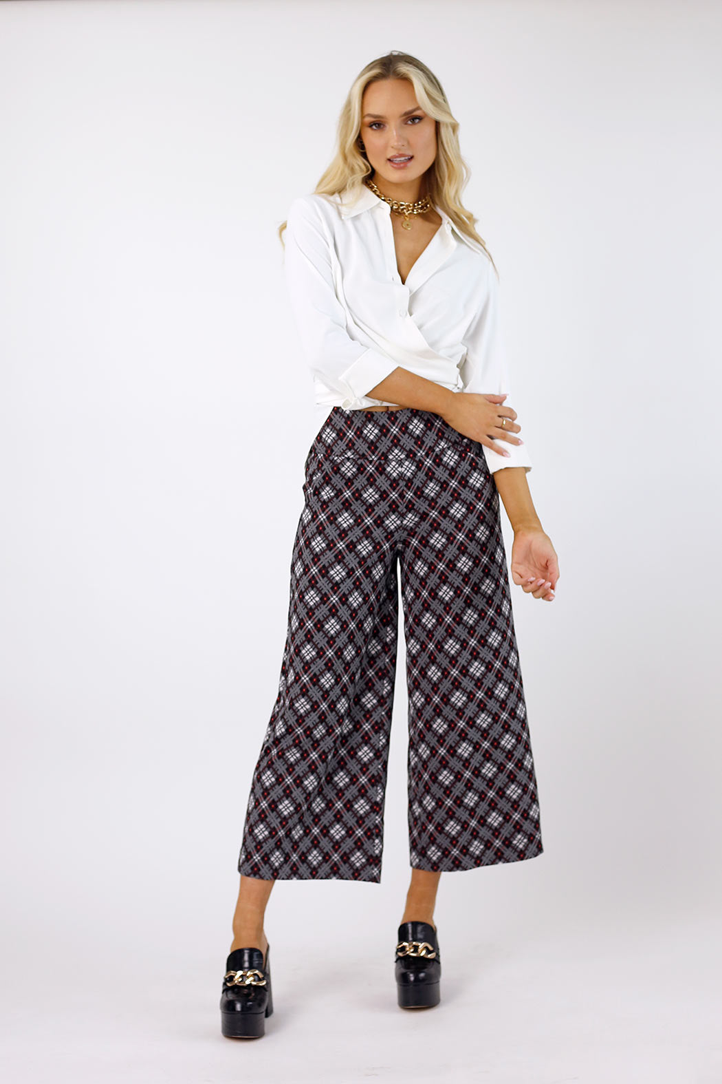 Red Ponte Jet Culotte - FINAL SALE
