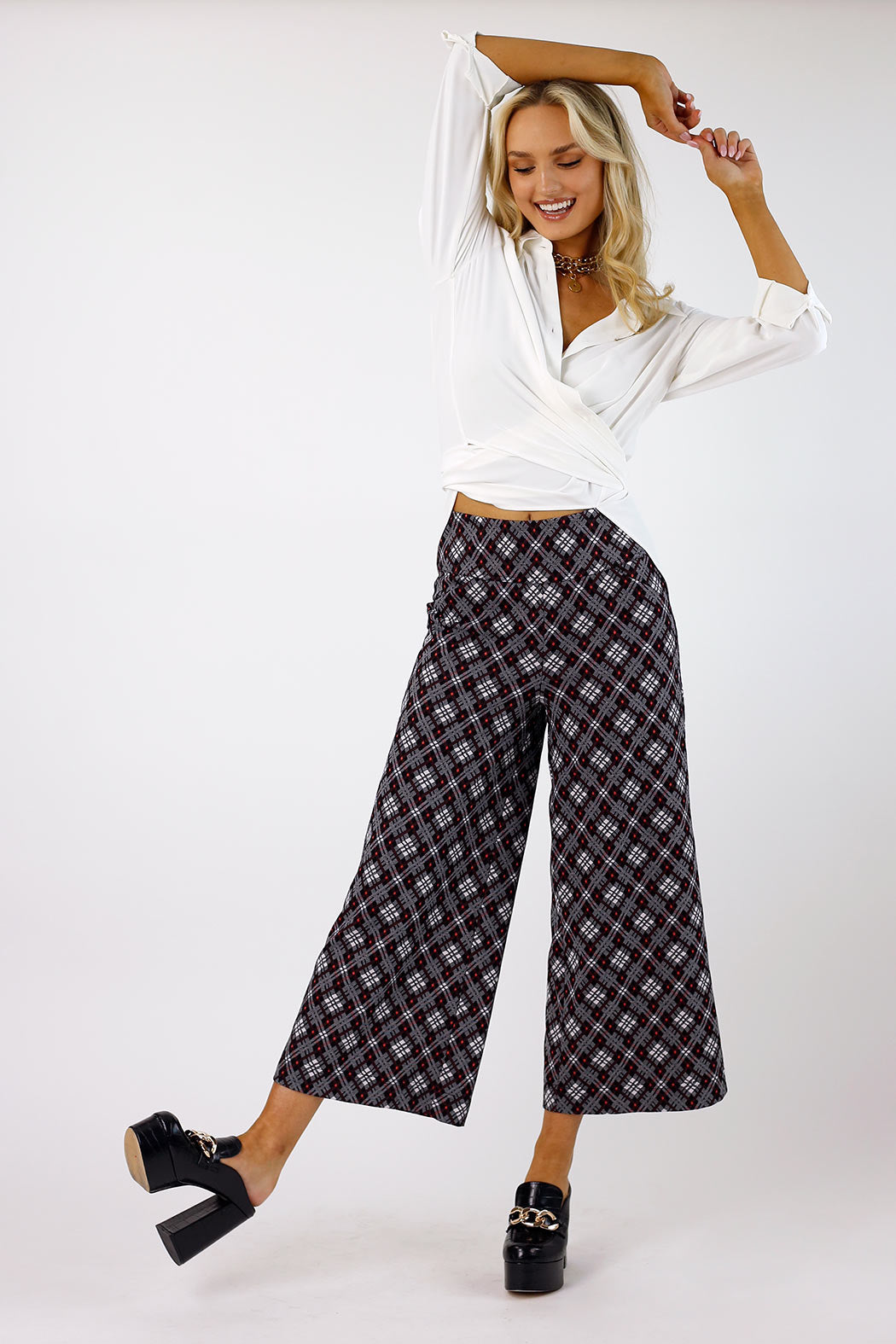 Red Ponte Jet Culotte - FINAL SALE