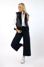Black Reversible Crop Vest - SALE