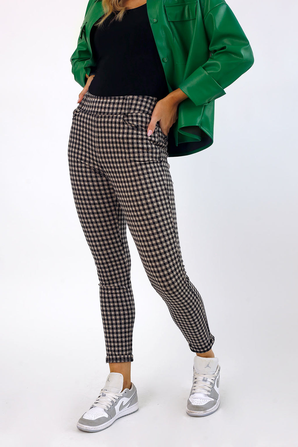 Check Ponte Slim Pant - SALE