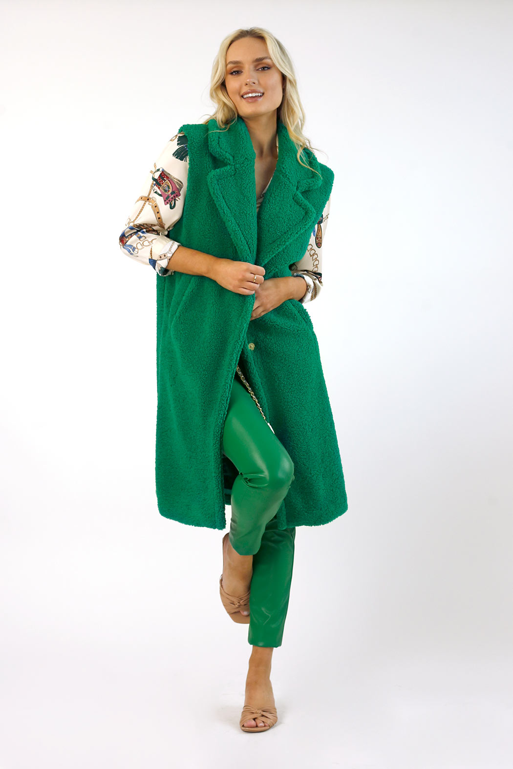 Green Teddy Vest - SALE