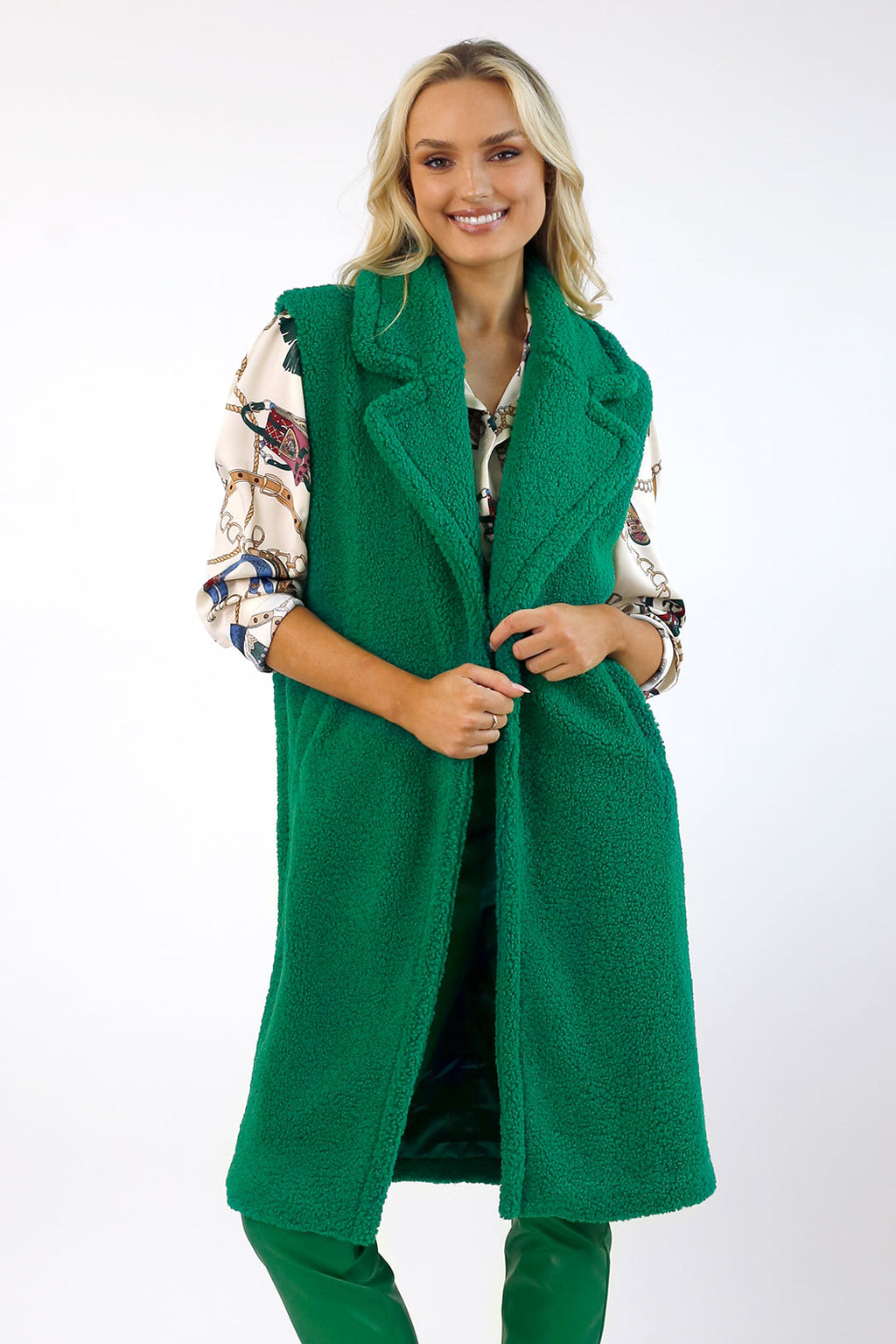 Green Teddy Vest - SALE