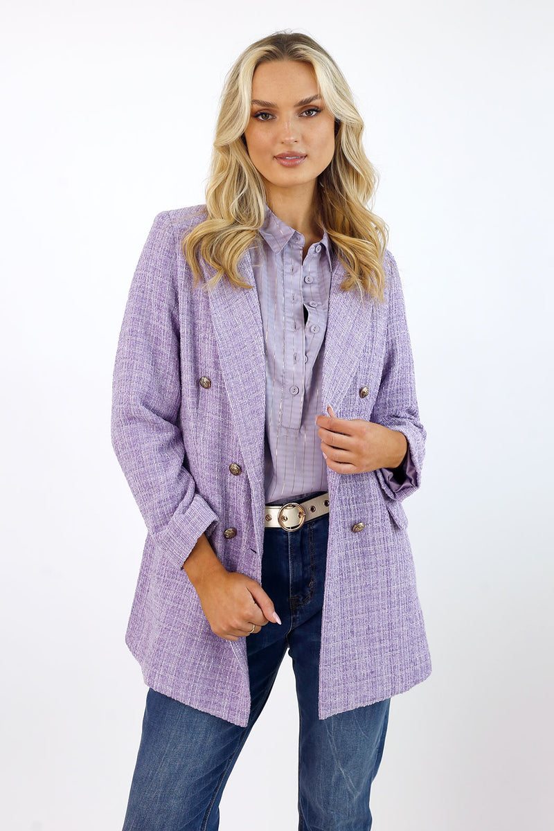 Lilac Lurex Maya Shirt - FINAL SALE