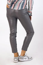 Grey Vegan Leather Long Pant - FINAL SALE
