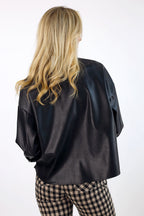 Black Vegan Leather Crop Jacket - FINAL SALE