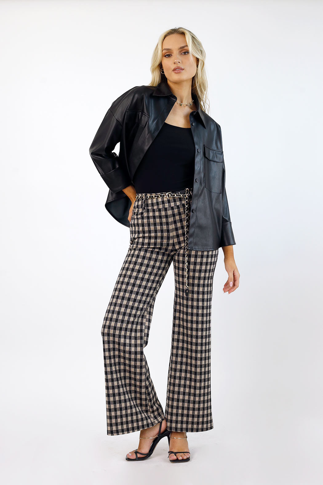 Ponte Wide Flare - Big Check - SALE