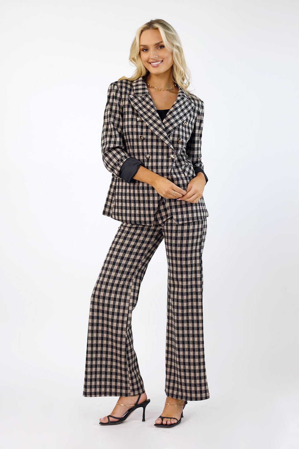 Ponte Wide Flare - Big Check - SALE