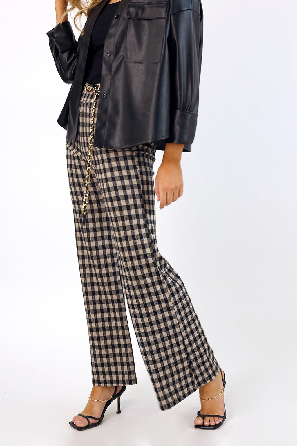 Ponte Wide Flare - Big Check - SALE
