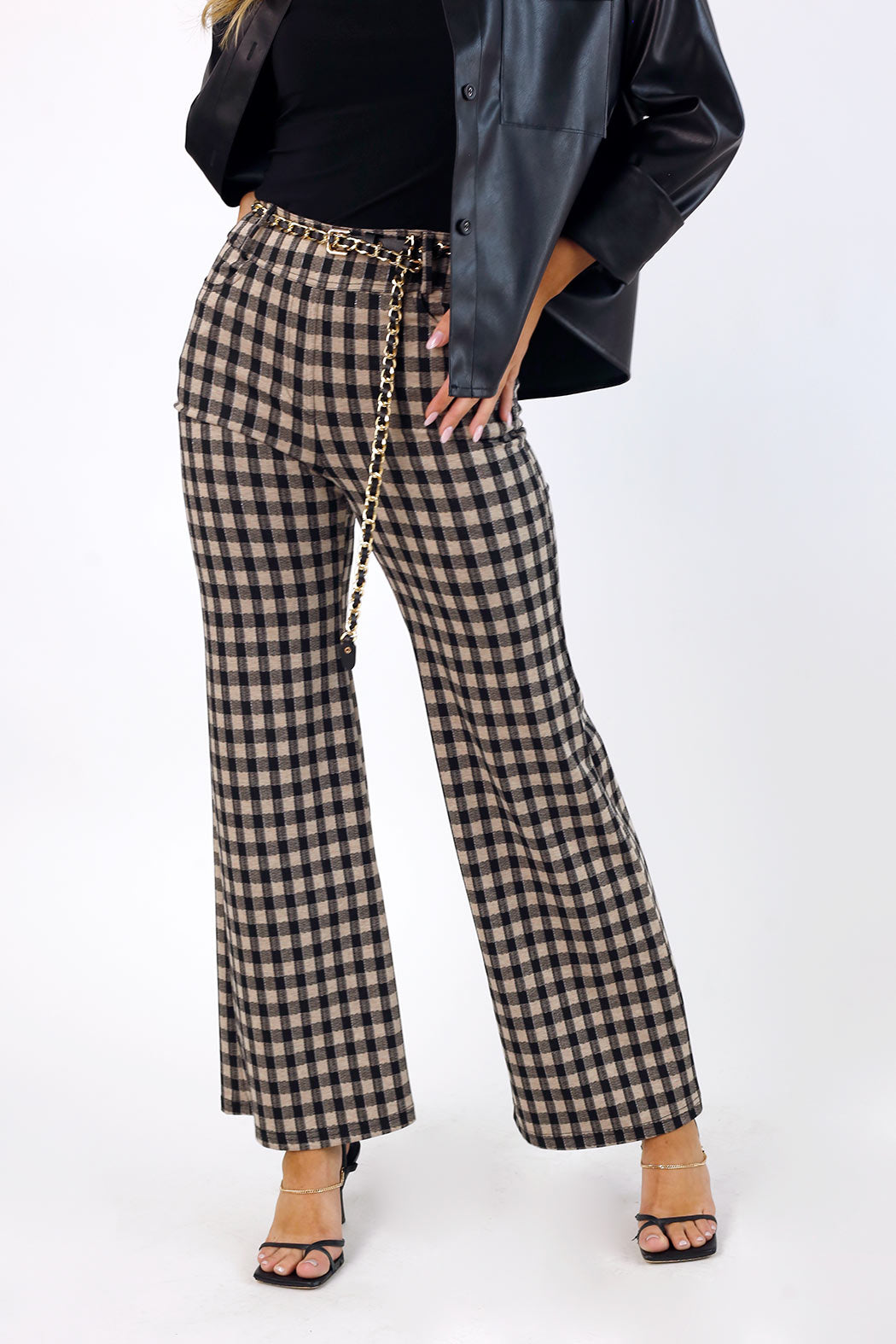 Ponte Wide Flare - Big Check - SALE