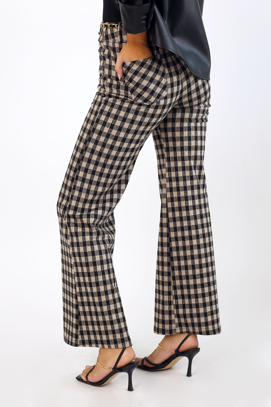 Ponte Wide Flare - Big Check - SALE