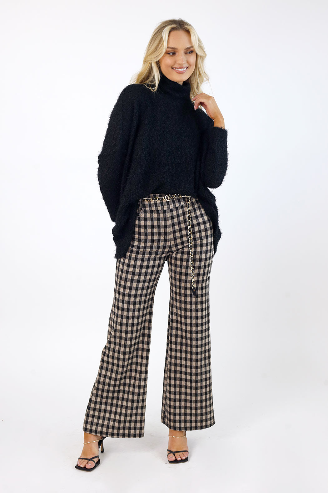 Ponte Wide Flare - Big Check - SALE