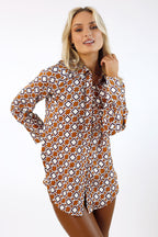 Gold Silky Ruffle Slim Fit Shirt - FINAL SALE