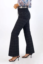 Charcoal Ponte Check Flare - SALE