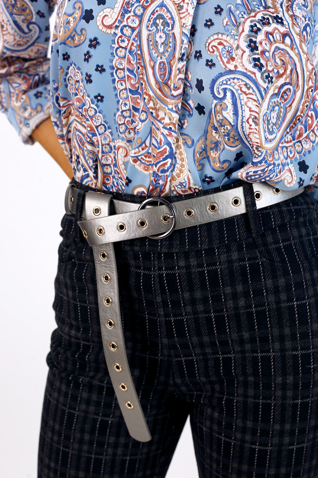 Charcoal Ponte Check Flare - SALE