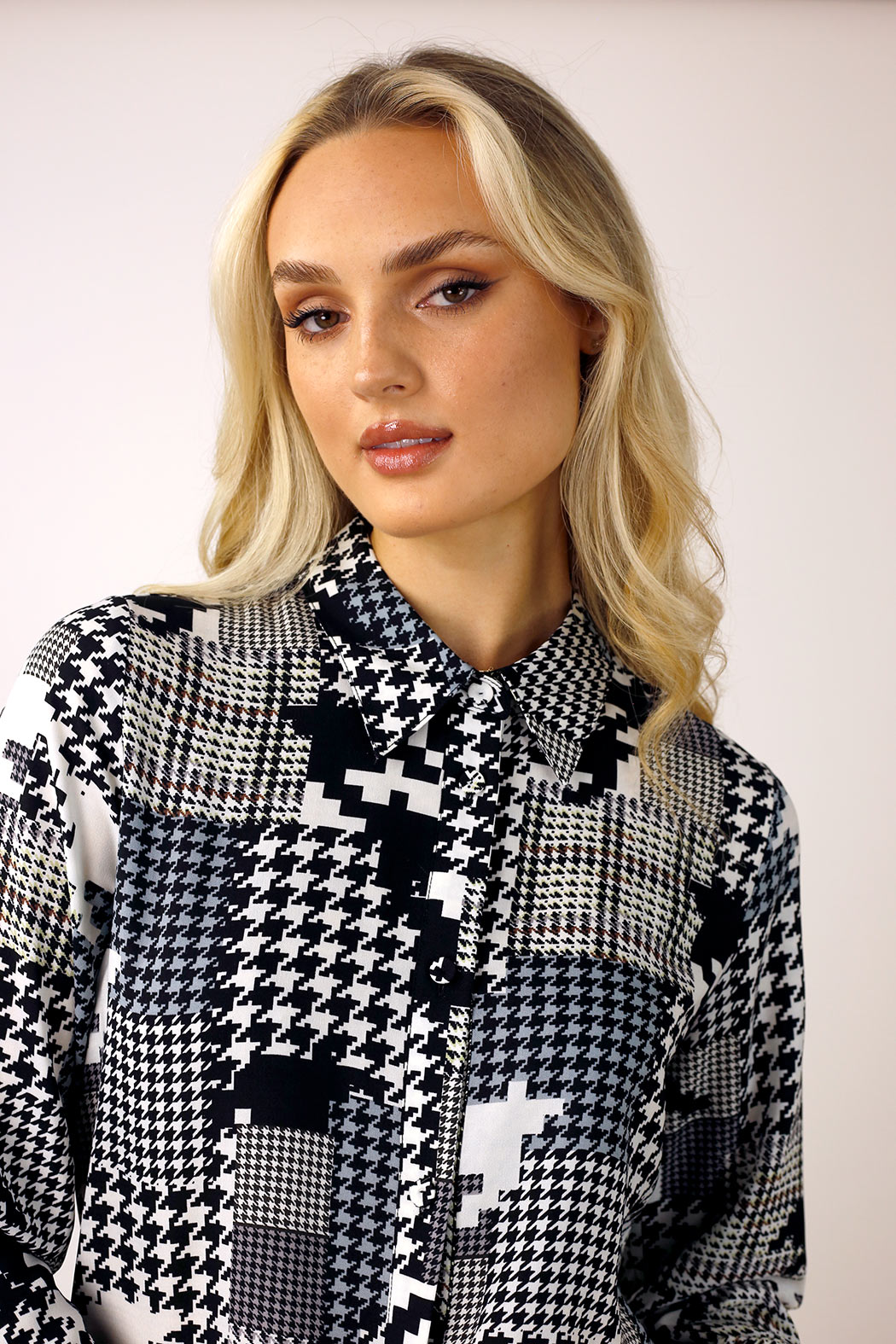 Check Chiffon Asana Shirt - SALE