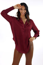 Burgundy Seta Tilda Shirt - SALE