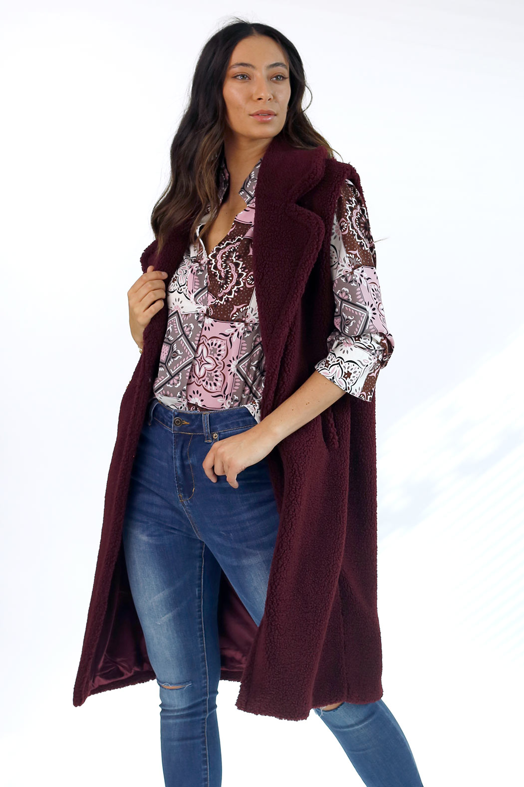 Wine Teddy Vest - SALE