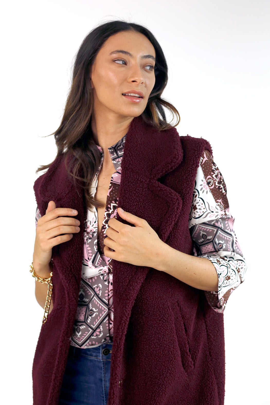 Wine Teddy Vest - SALE
