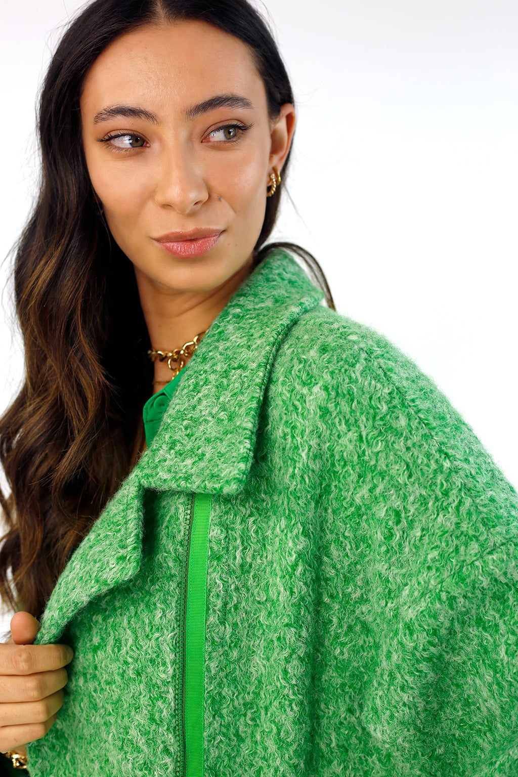 Green Zippy Coat - SALE