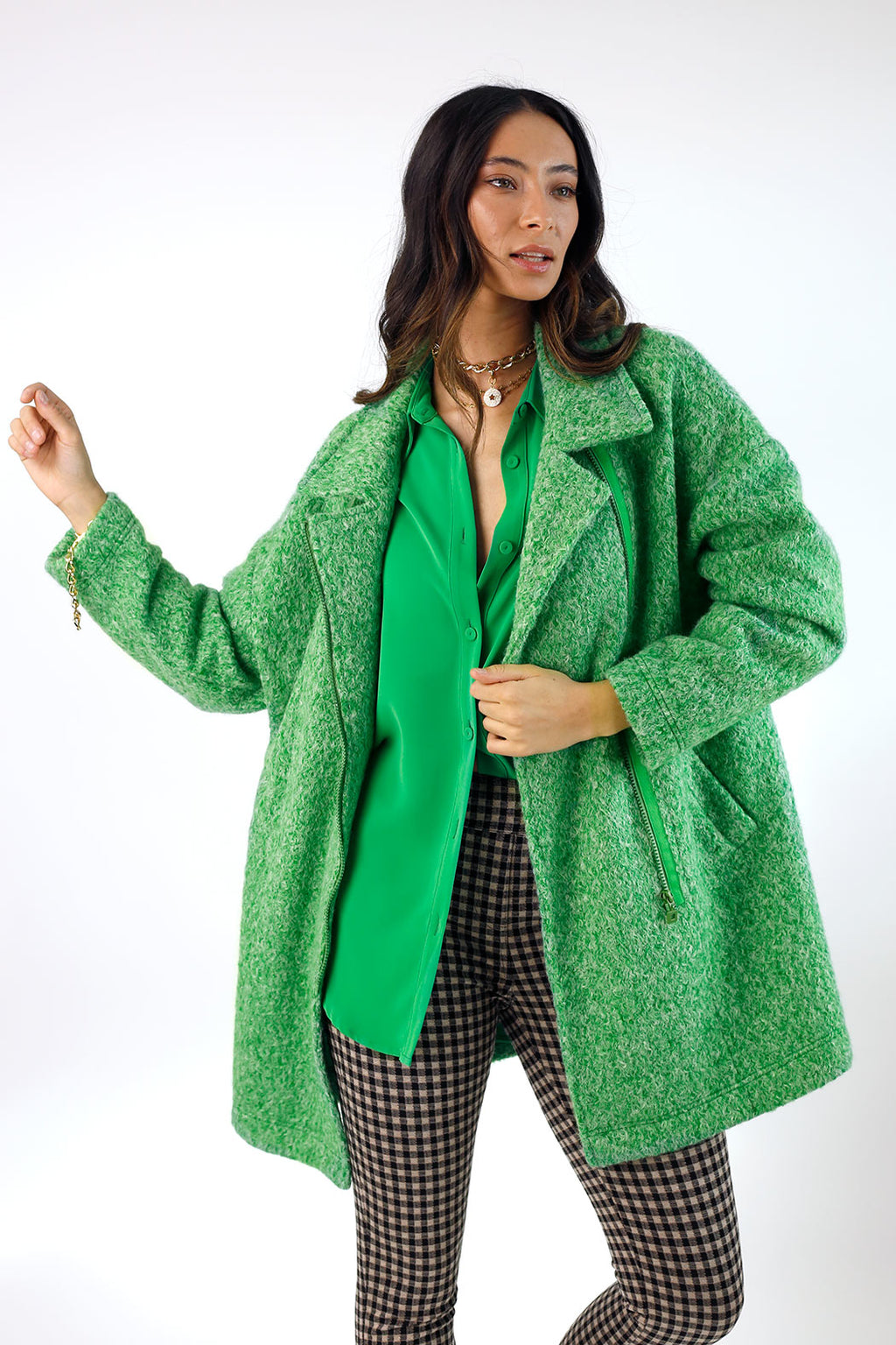 Green Zippy Coat - SALE
