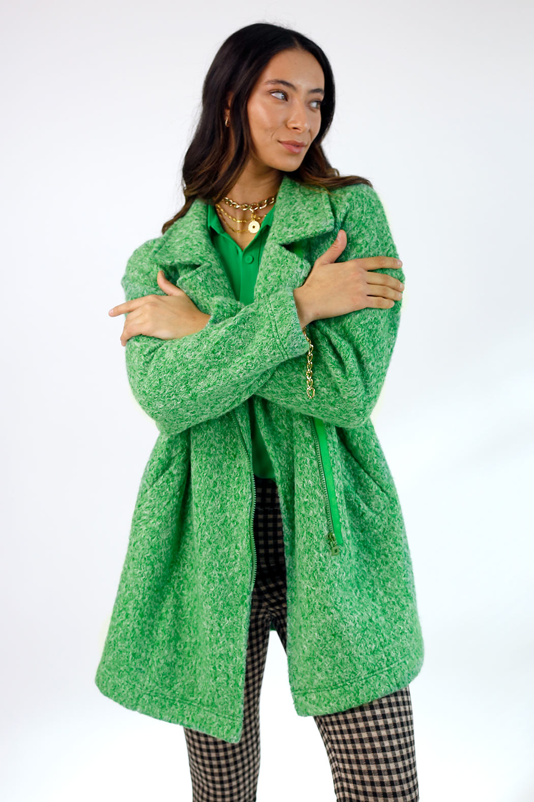 Green Zippy Coat - SALE