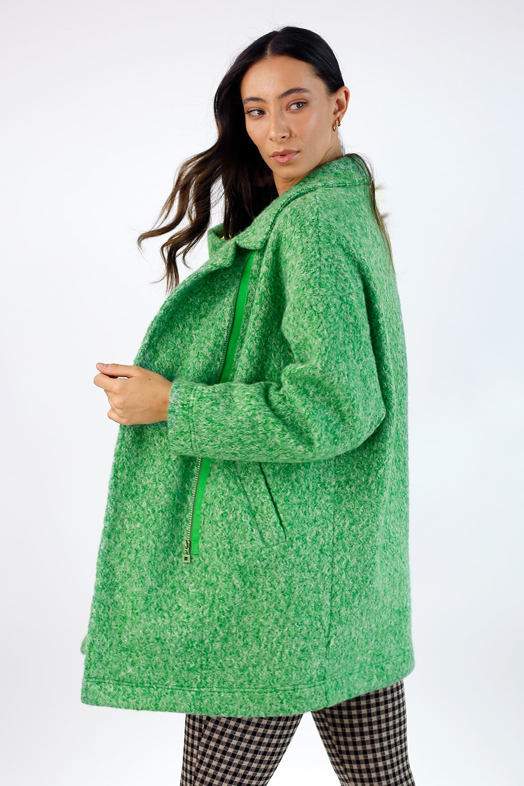 Green Zippy Coat - SALE
