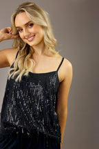 Black Allure Sequin Cami