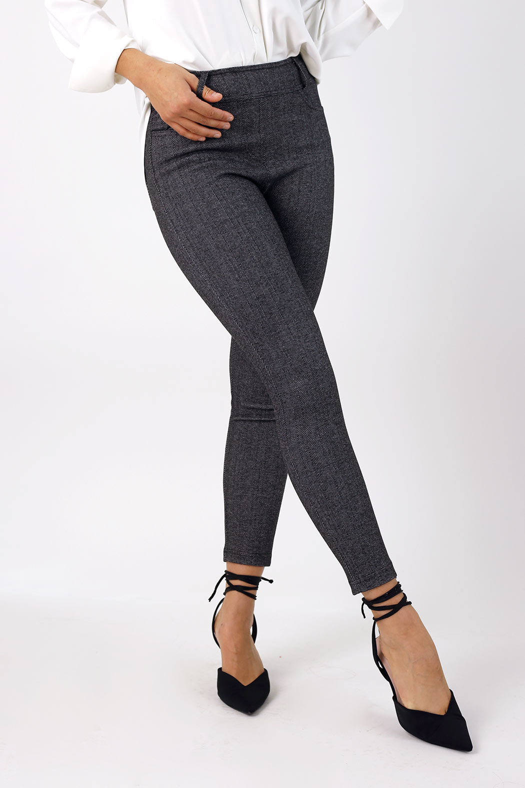 Herringbone Ponte Slim Pant - SALE