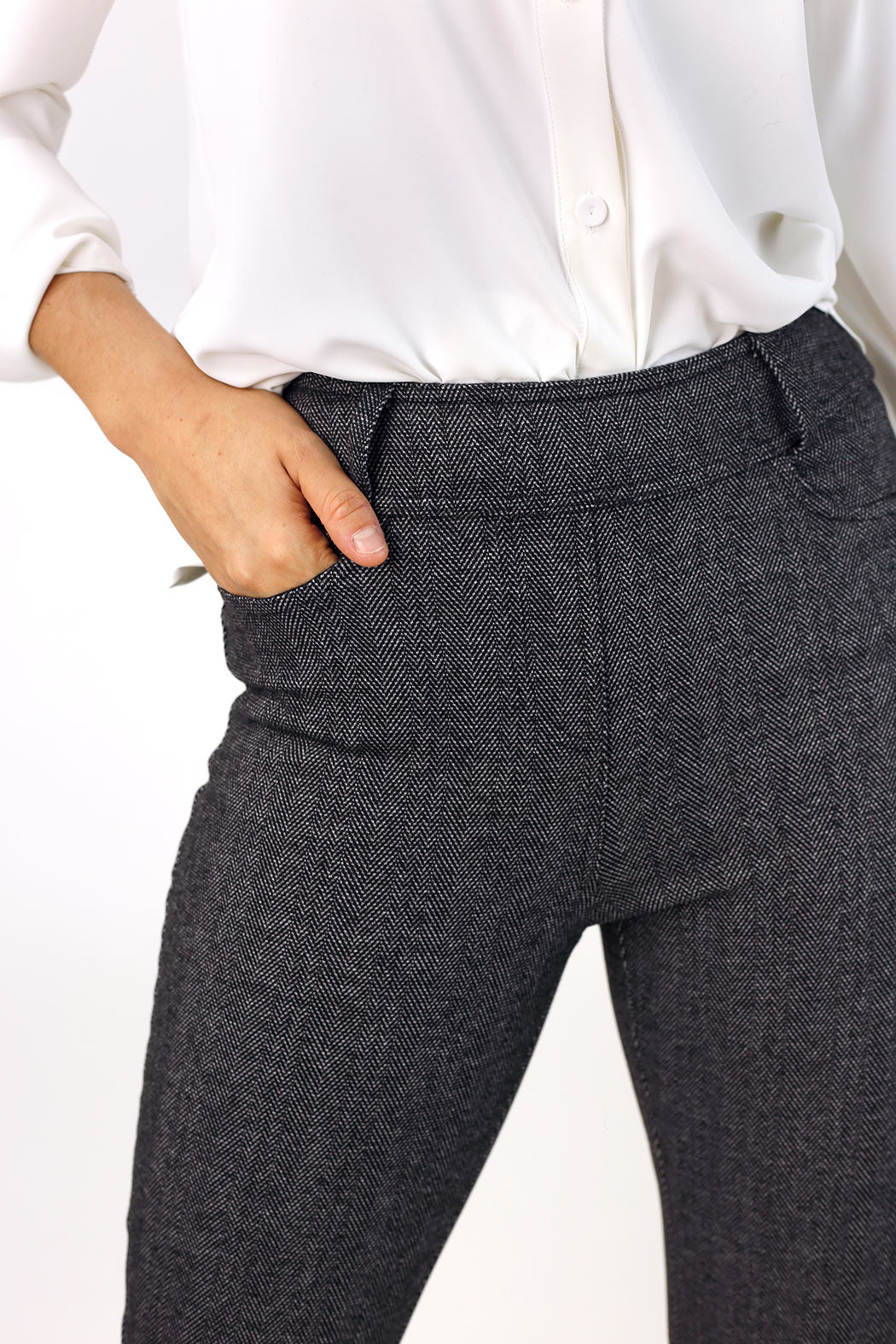 Herringbone Ponte Slim Pant - SALE