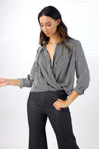 Stripe Silky Drape Shirt - FINAL SALE
