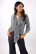 Stripe Silky Drape Shirt - FINAL SALE