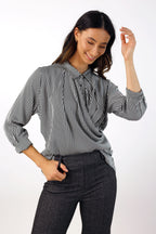 Stripe Silky Drape Shirt - FINAL SALE