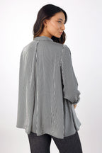 Stripe Silky Drape Shirt - FINAL SALE