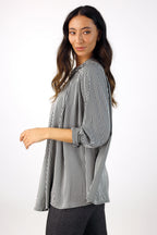 Stripe Silky Drape Shirt - FINAL SALE