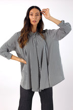 Stripe Silky Drape Shirt - FINAL SALE