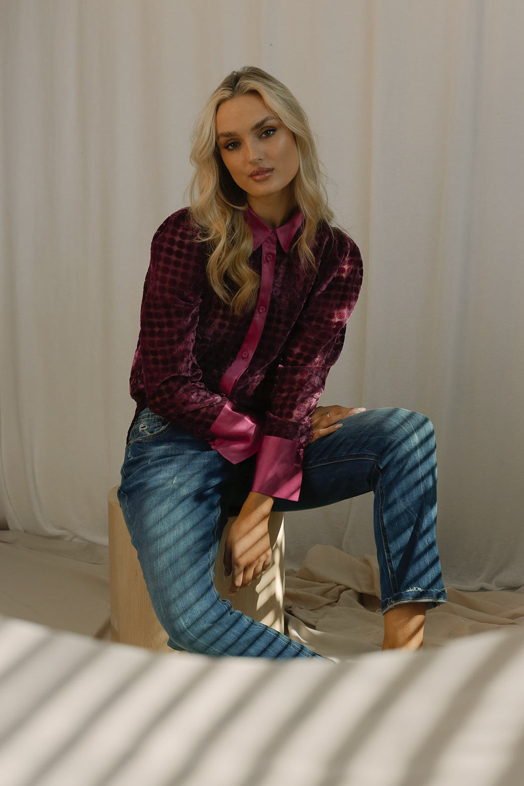 Wine Luxury Statement Shirt - FINAL SALE