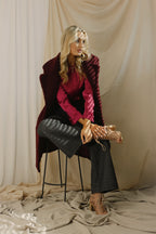 Crimson Satin Zhoush Shirt - SALE