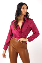 Crimson Satin Zhoush Shirt - SALE