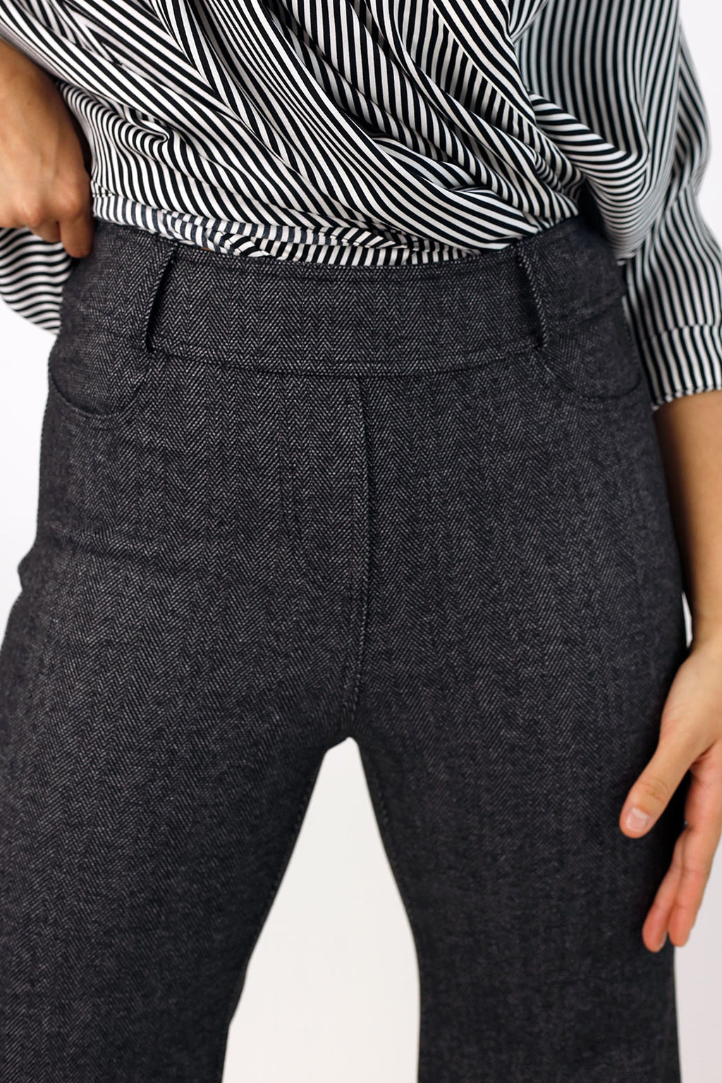 Herringbone Ponte Wide Flare - FINAL SALE