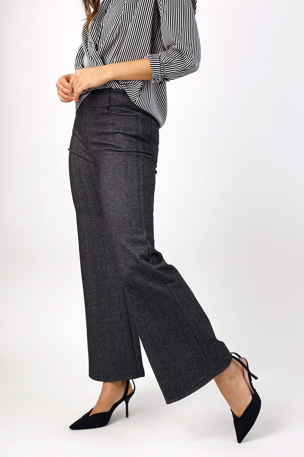 Herringbone Ponte Wide Flare - FINAL SALE