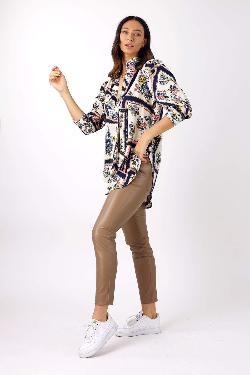 Scarf Silky Puff Shirt - FINAL SALE