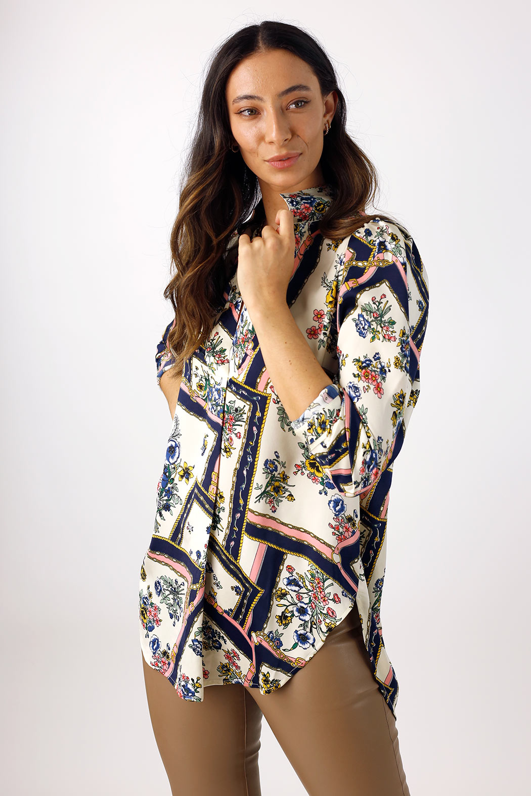 Scarf Silky Puff Shirt - FINAL SALE