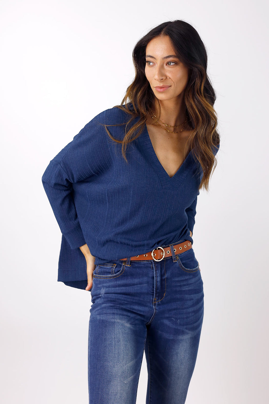 Navy Rib Pullover - SALE