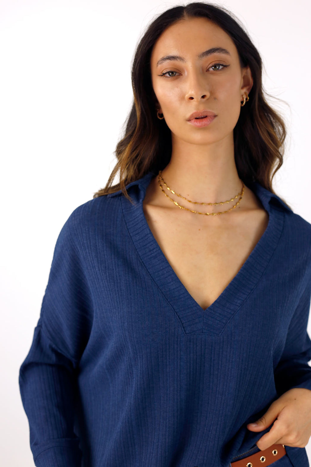 Navy Rib Pullover - SALE