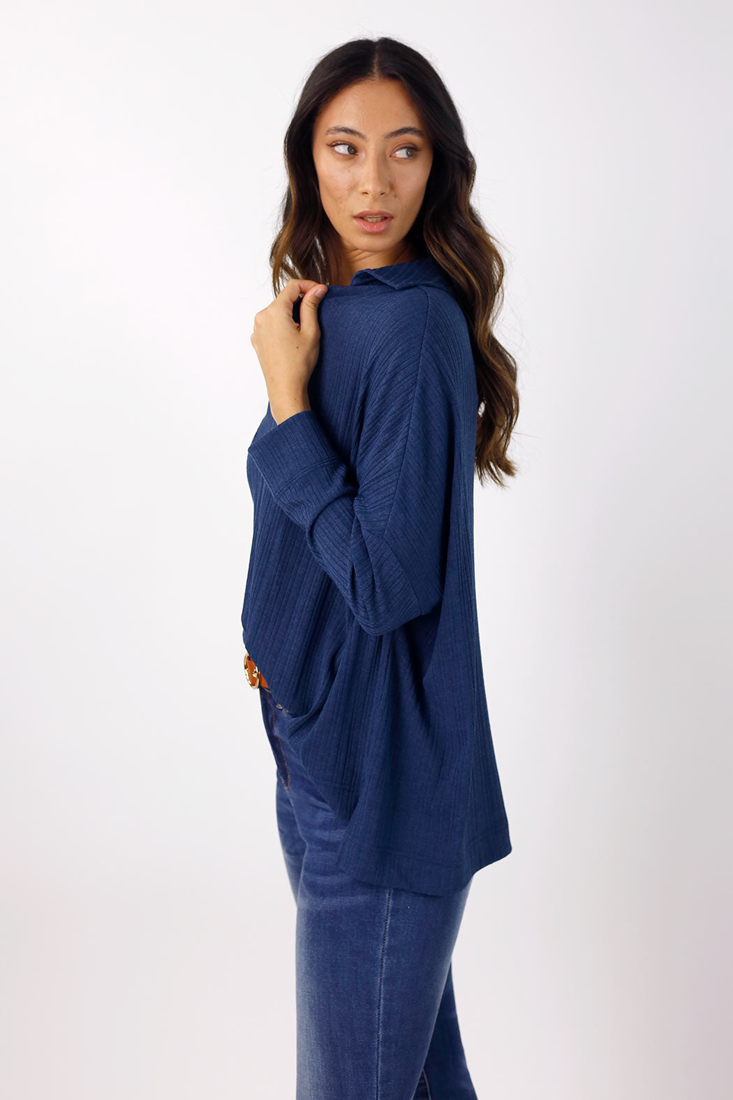 Navy Rib Pullover - SALE