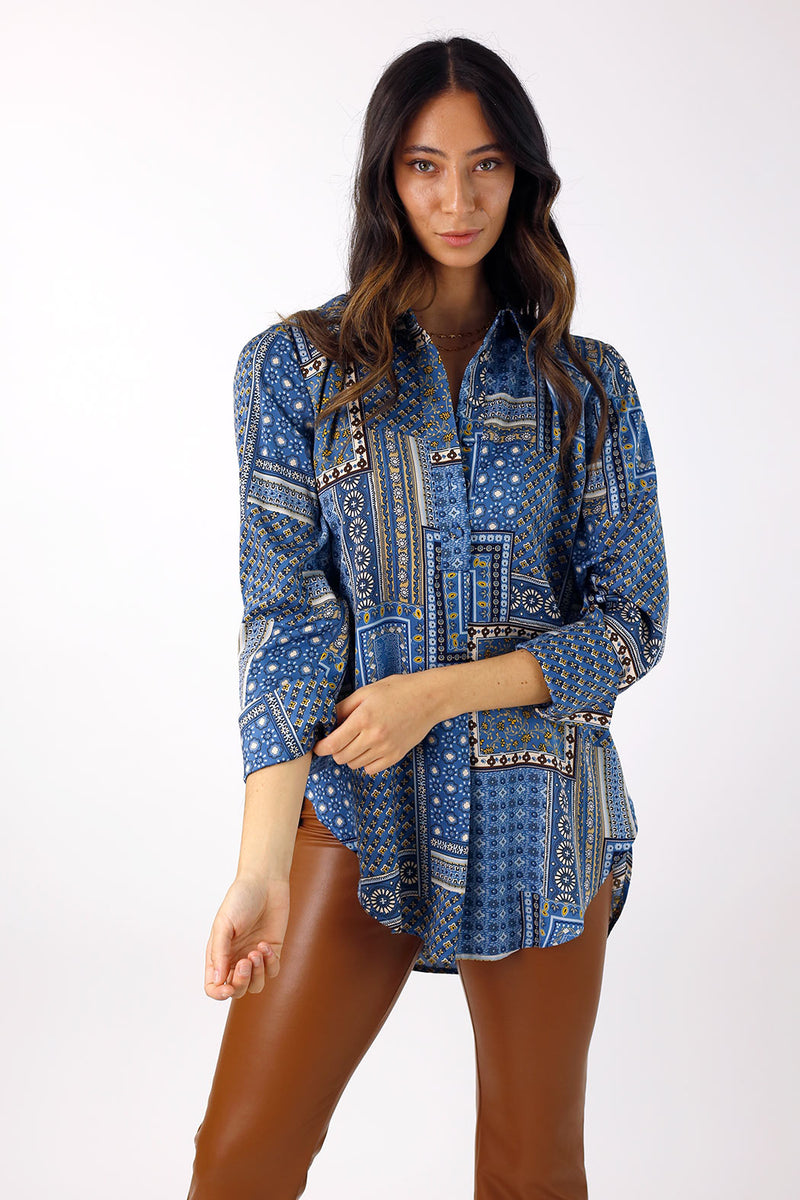 Patchwork Silky Darling Shirt - FINAL SALE